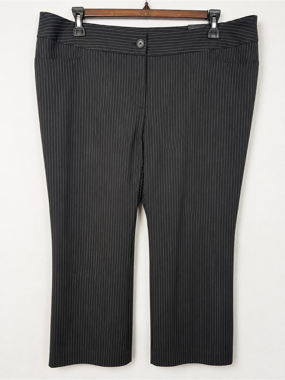 NWT Lane Bryant Classic Trouser Pinstripe Dress Pants Black Size 20 Average